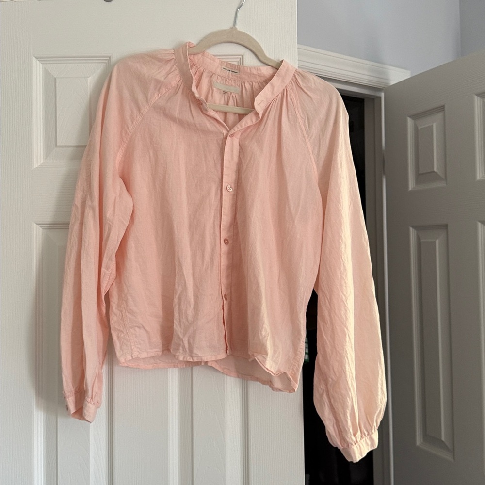 MOTHER Light Pink Button-Up Blouse